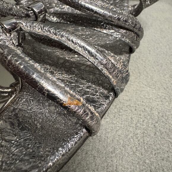 STUART WEITZMAN Women's Metallic Silver Leather Sandals Size 9 Gladiator Demi - Picture 15 of 16